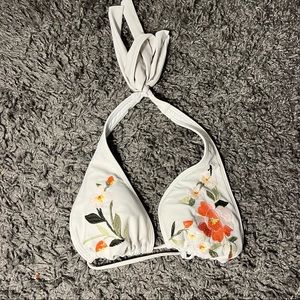 white floral bikini top. size S